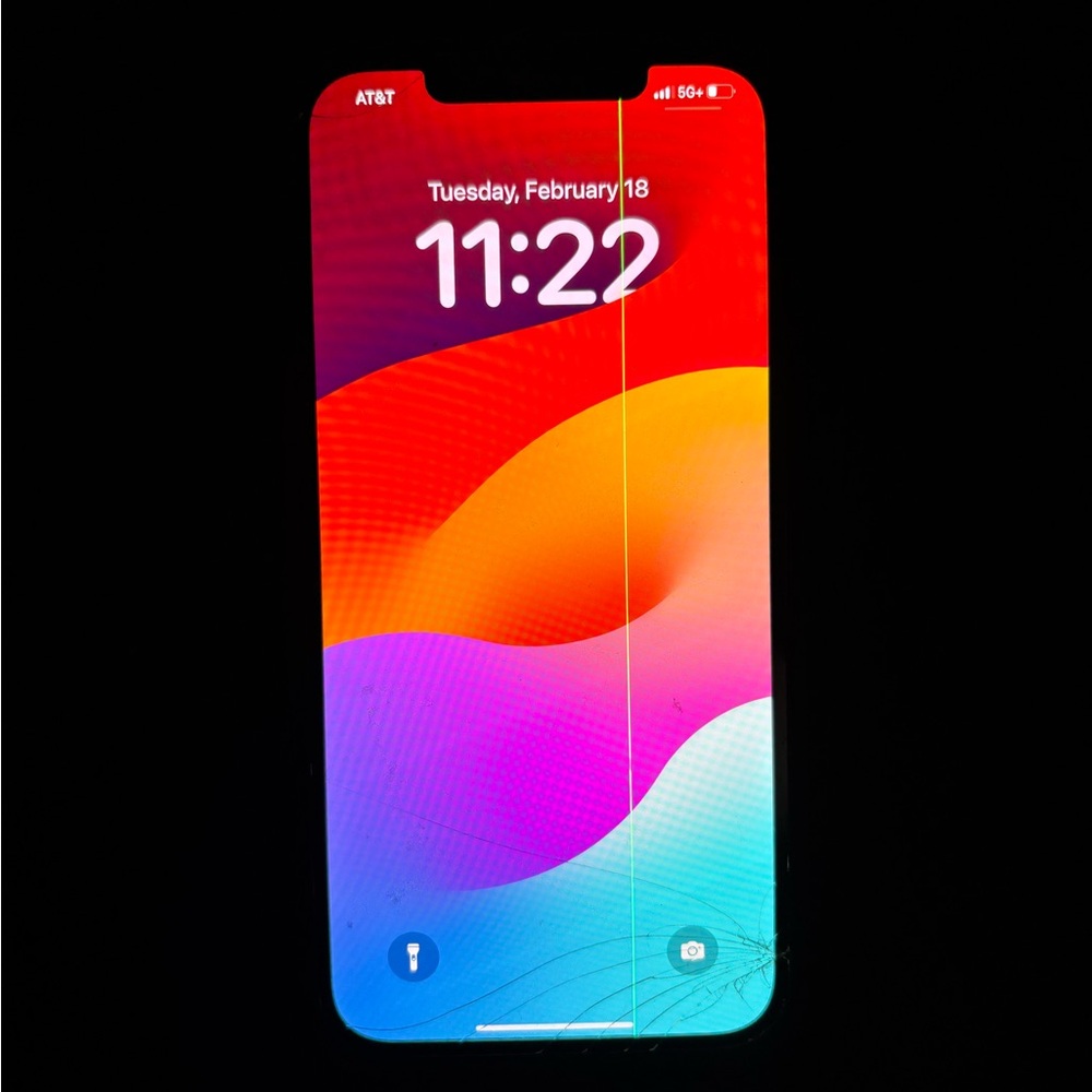 iPhone 12 Pro Max cracked back screen and now a green light on screen 256gb